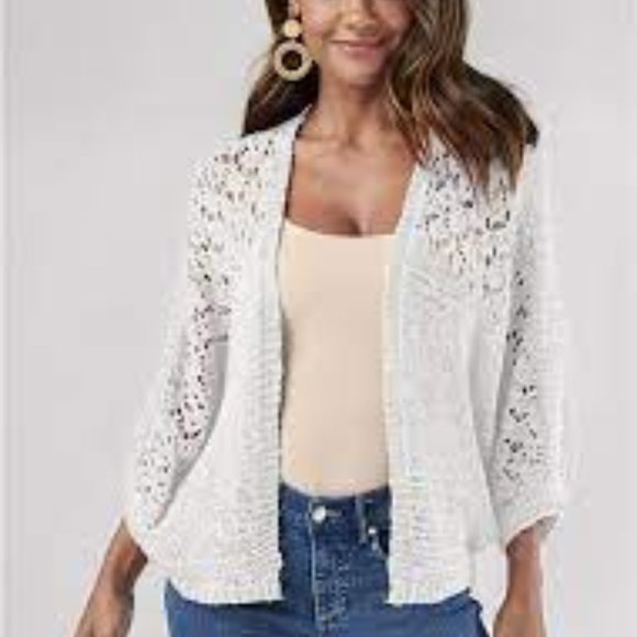 VENUS Sweaters Venus Open Knit Cocoon Cardigan New Poshmark